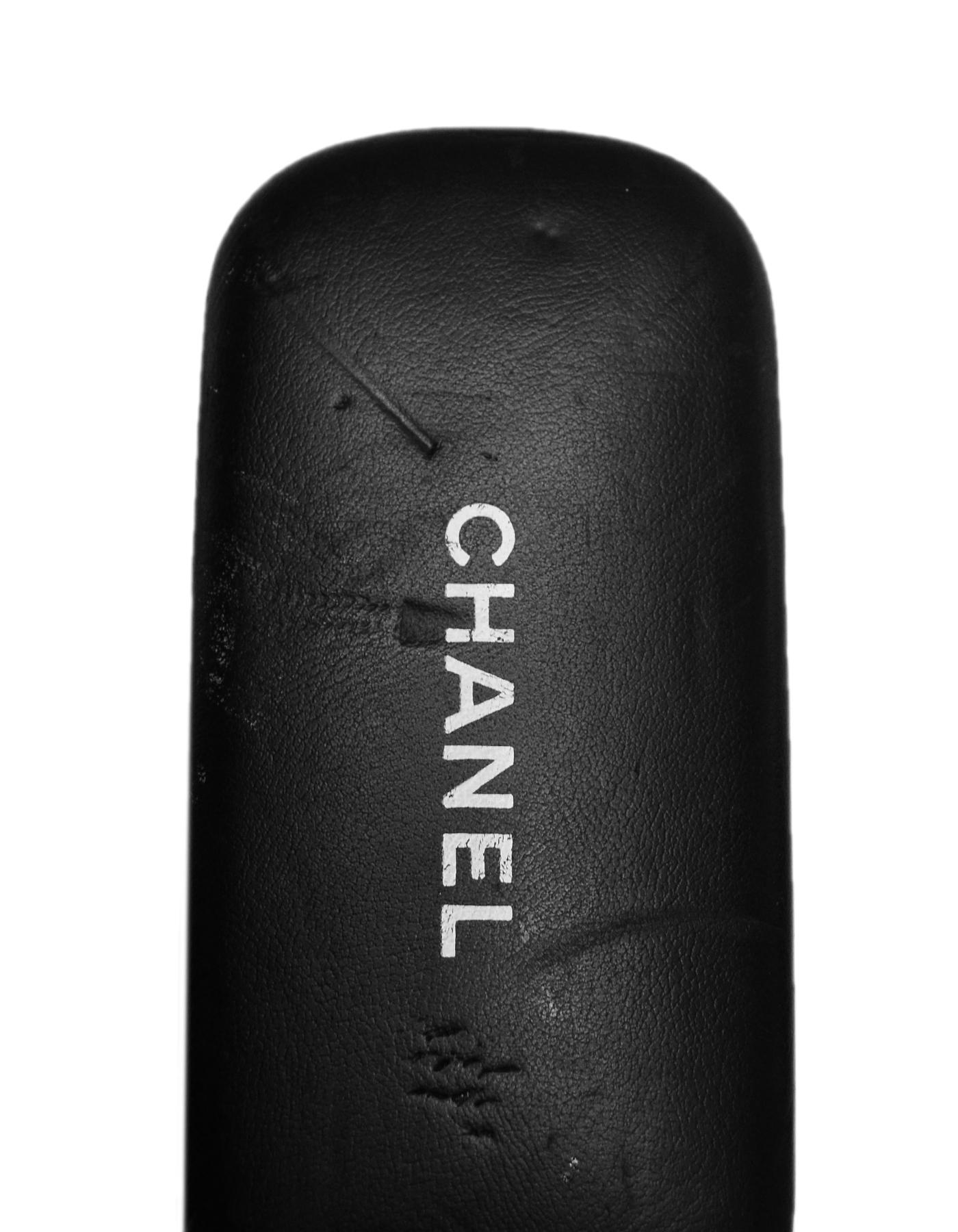 Chanel Black/White Acetate Scalloped Round Sunglasses 3