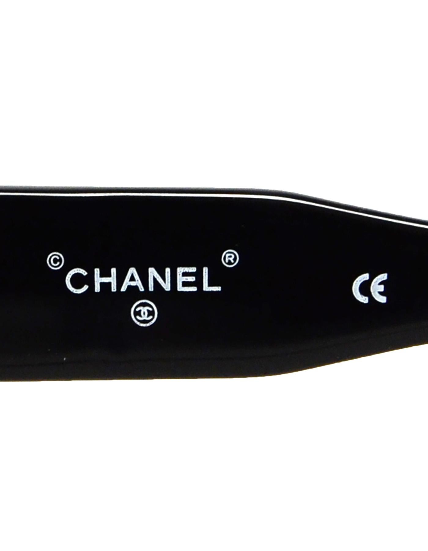 Chanel Black/White Acetate Scalloped Round Sunglasses 1