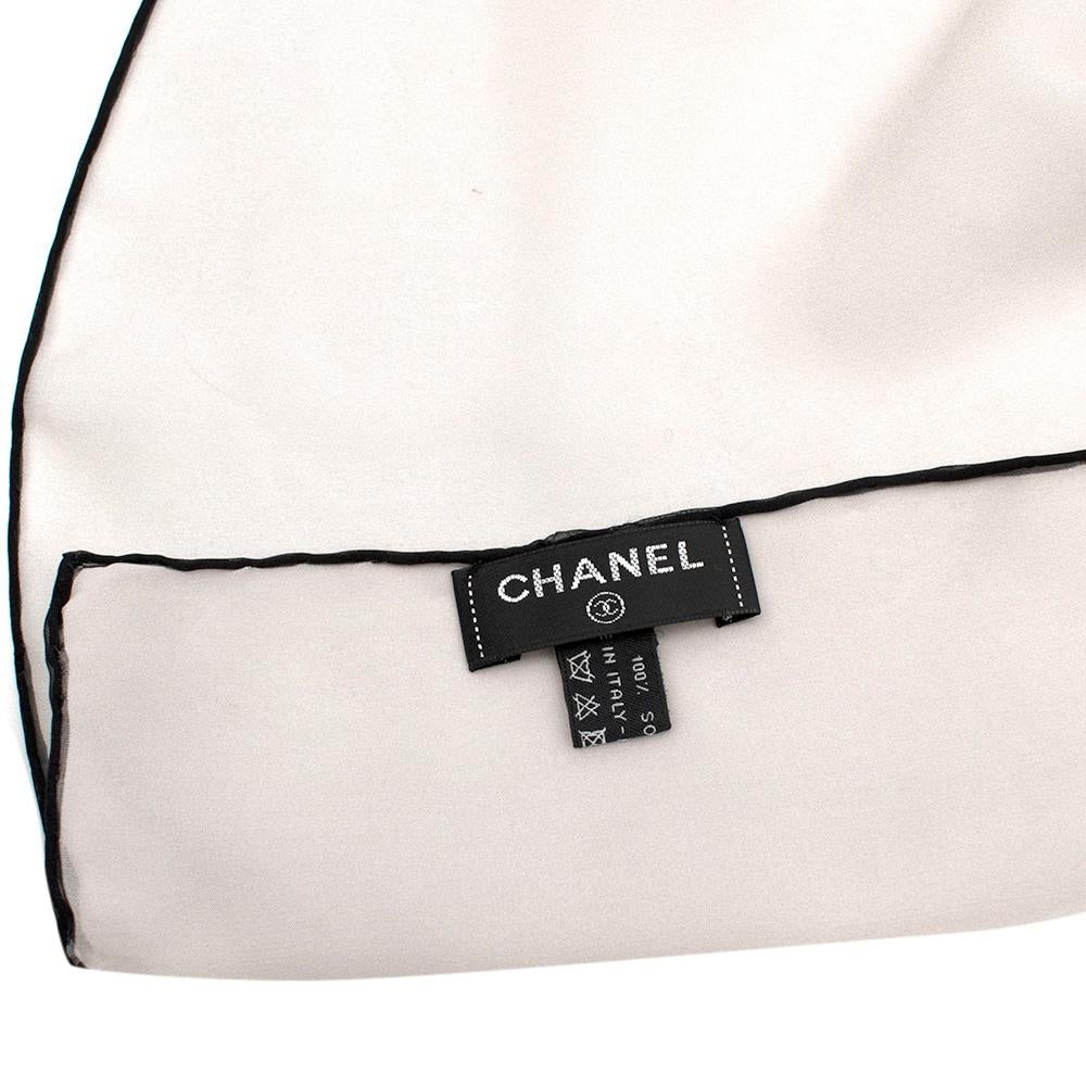 Chanel Black & White Architectural Print Silk Scarf 135cm 1