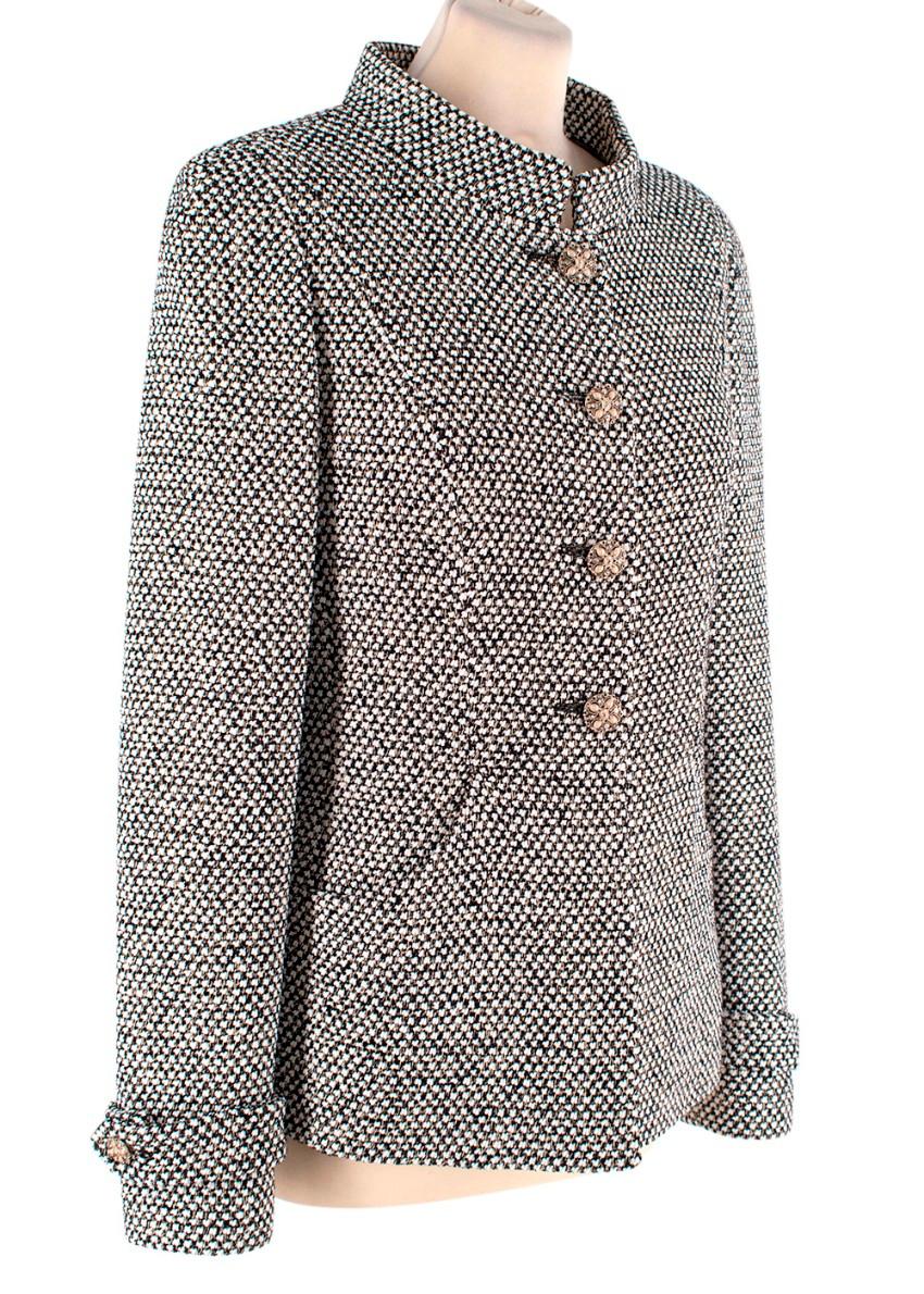 black and white boucle jacket