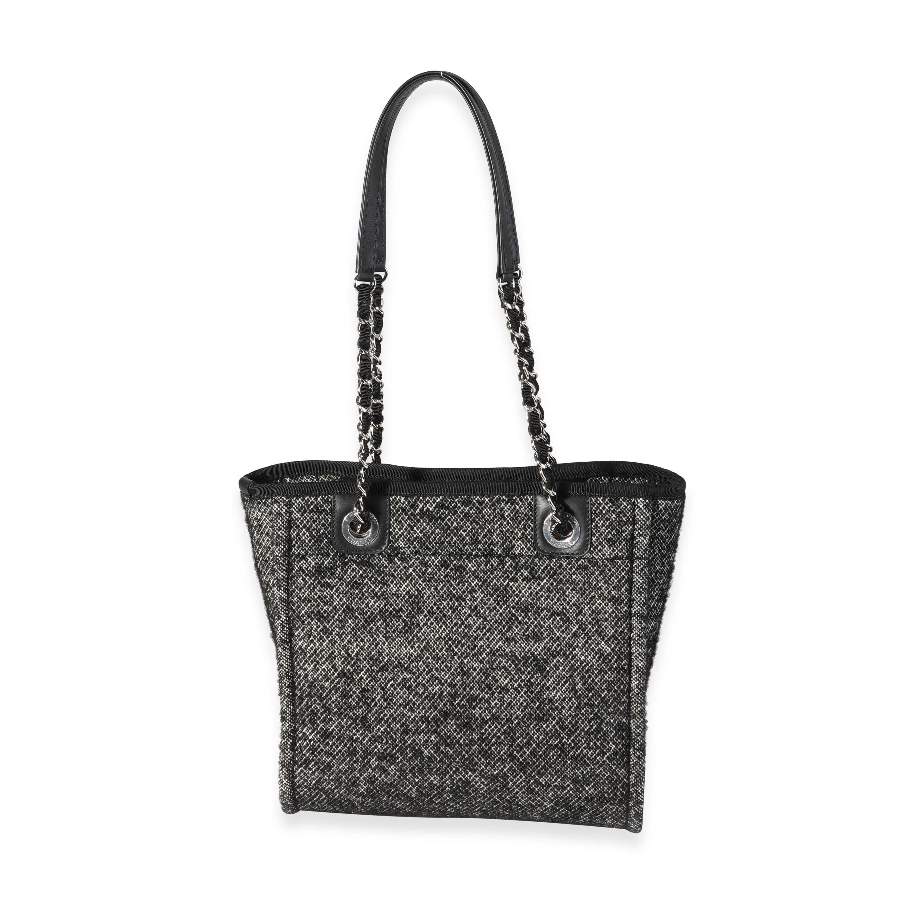 Listing Title: Chanel Black & White Bouclé Mini Deauville Tote
SKU: 120613
MSRP: 2700.00
Condition: Pre-owned 
Handbag Condition: Excellent
Condition Comments: Excellent Condition. No visible signs of wear.
Brand: Chanel
Model: Deauville
Origin