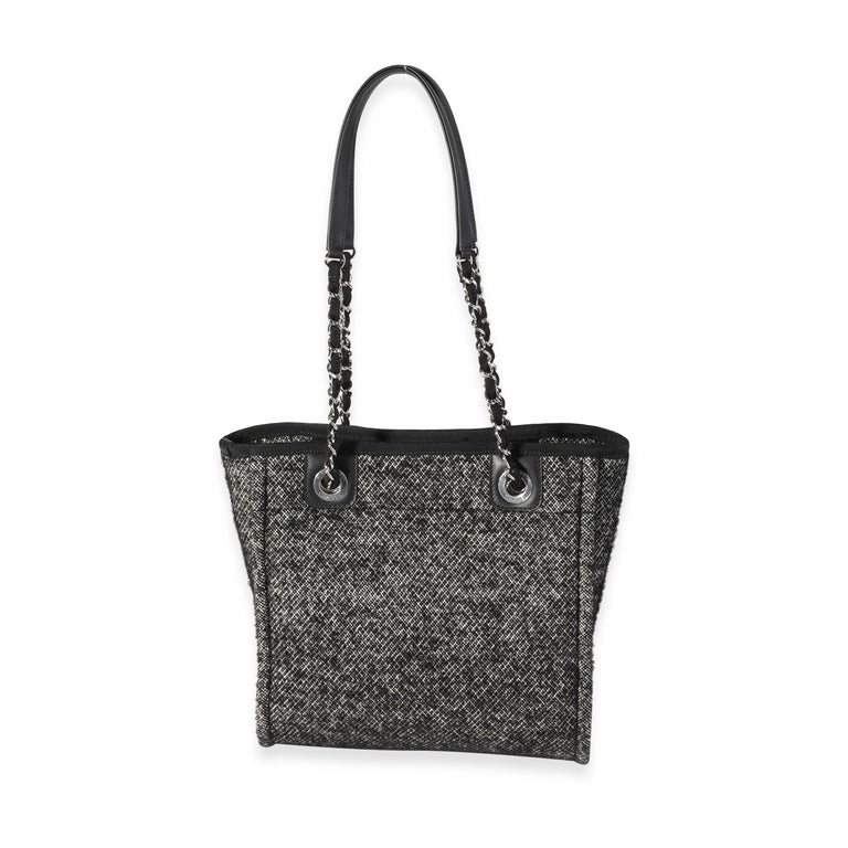 Chanel Black and White Bouclé Mini Deauville Tote For Sale at 1stDibs  chanel  deauville tote black and white, chanel bag, chanel deauville small price
