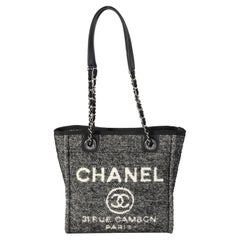 Chanel Black and White Bouclé Mini Deauville Tote For Sale at 1stDibs  chanel  deauville tote black and white, chanel bag, chanel deauville small price