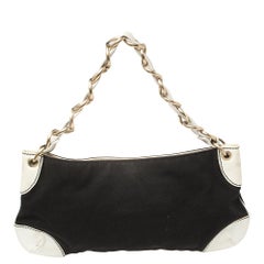 Chanel Black/White Canvas Vintage Olsen Bag
