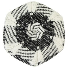 CHANEL black & white cashmere blend KNIT BERET Hat M