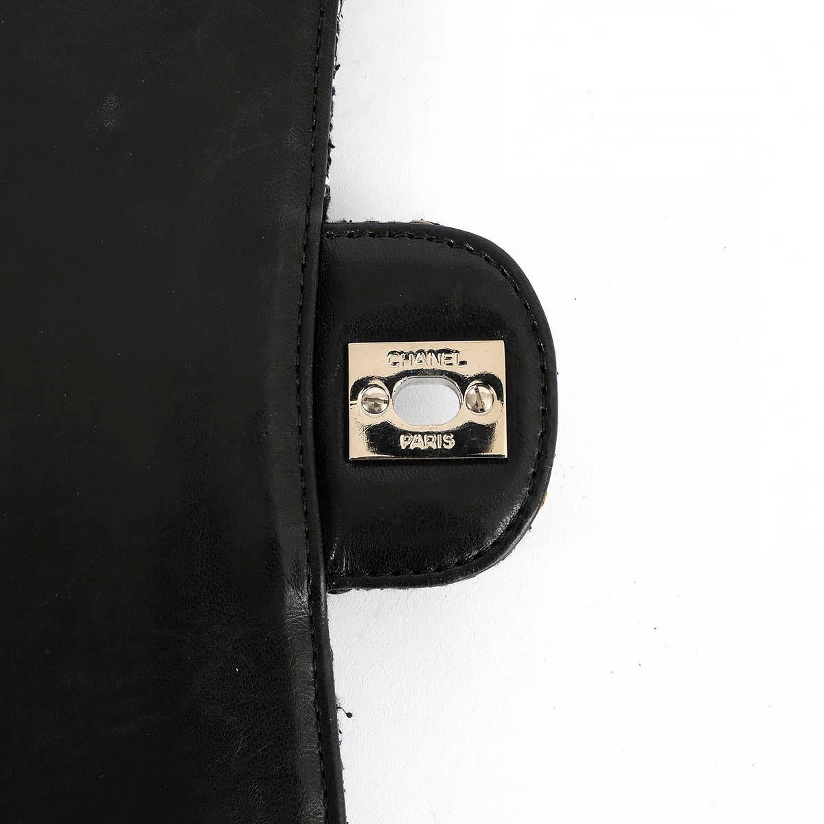CHANEL black white CLASSIC MEDIUM TWEED TIMELESS DOBULE FLAP Bag For Sale 6