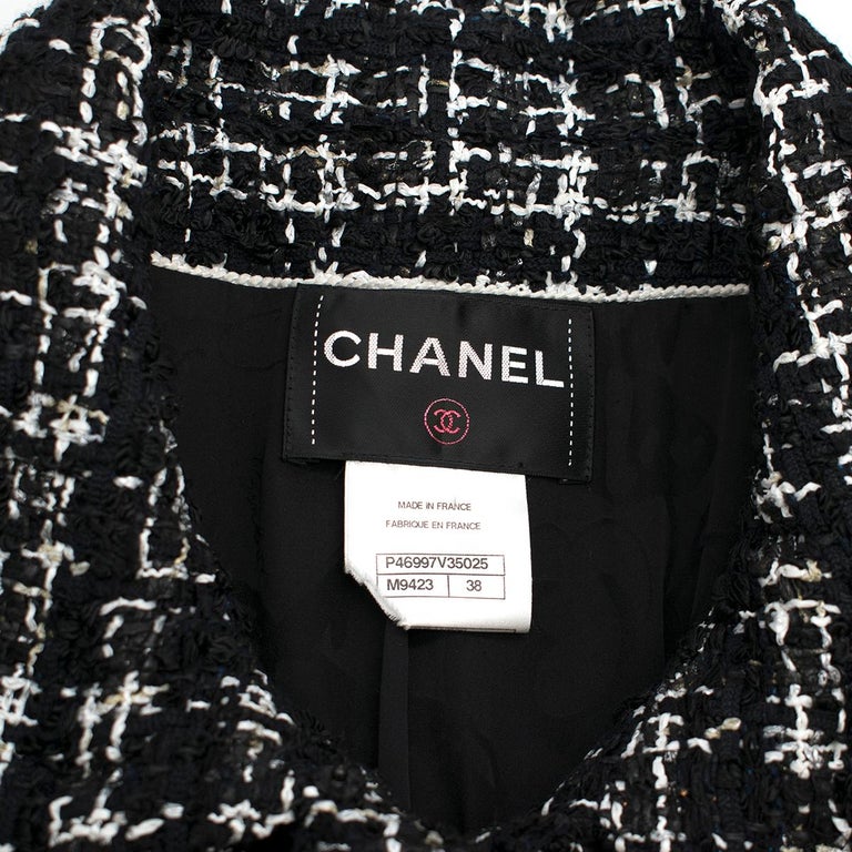Chanel White Jacket Black Chiffon and Sequins S/S 2005 at 1stDibs