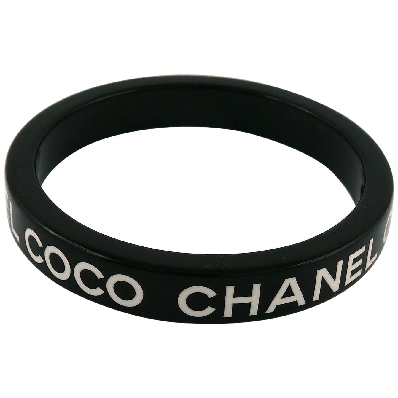 Chanel Black & White Coco Chanel Bangle Bracelet
