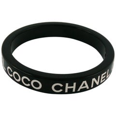 Chanel Black & White Coco Chanel Bangle Bracelet