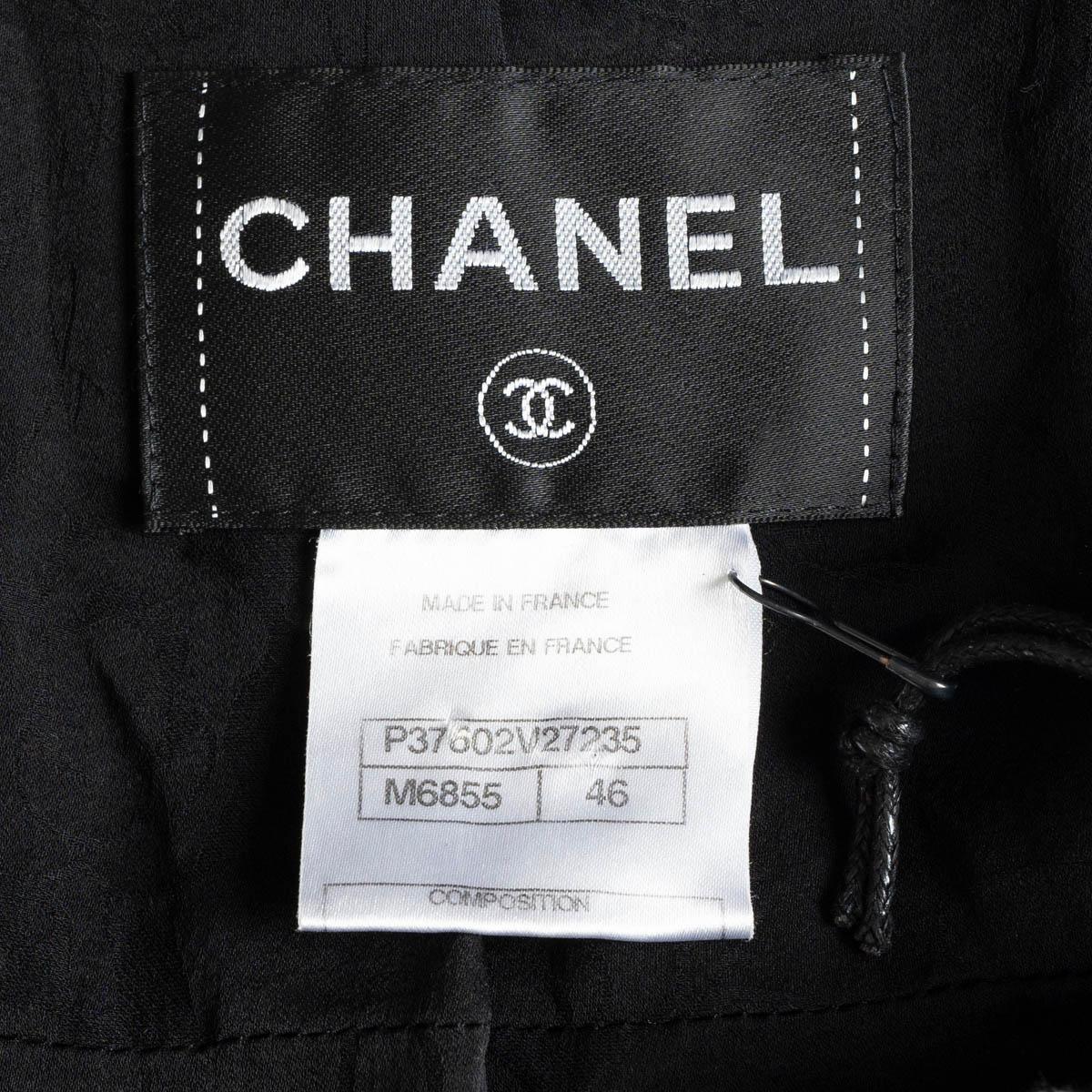 CHANEL black & white cotton blend 2010 10P HOUNDSTOOTH TWEED Jacket 46 XL 5