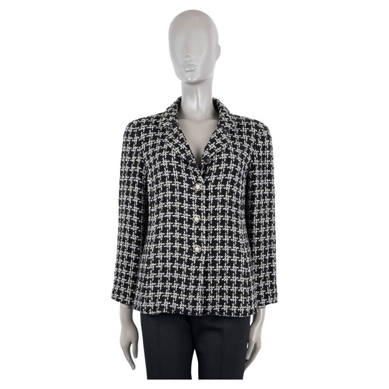 CHANEL black and white cotton blend 2010 10P HOUNDSTOOTH TWEED