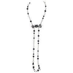 Chanel Black & White Drop Pearl Bead Necklace