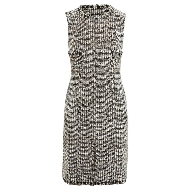 Chanel Black and White Fall/Winter 2003 Tweed Dress at 1stDibs
