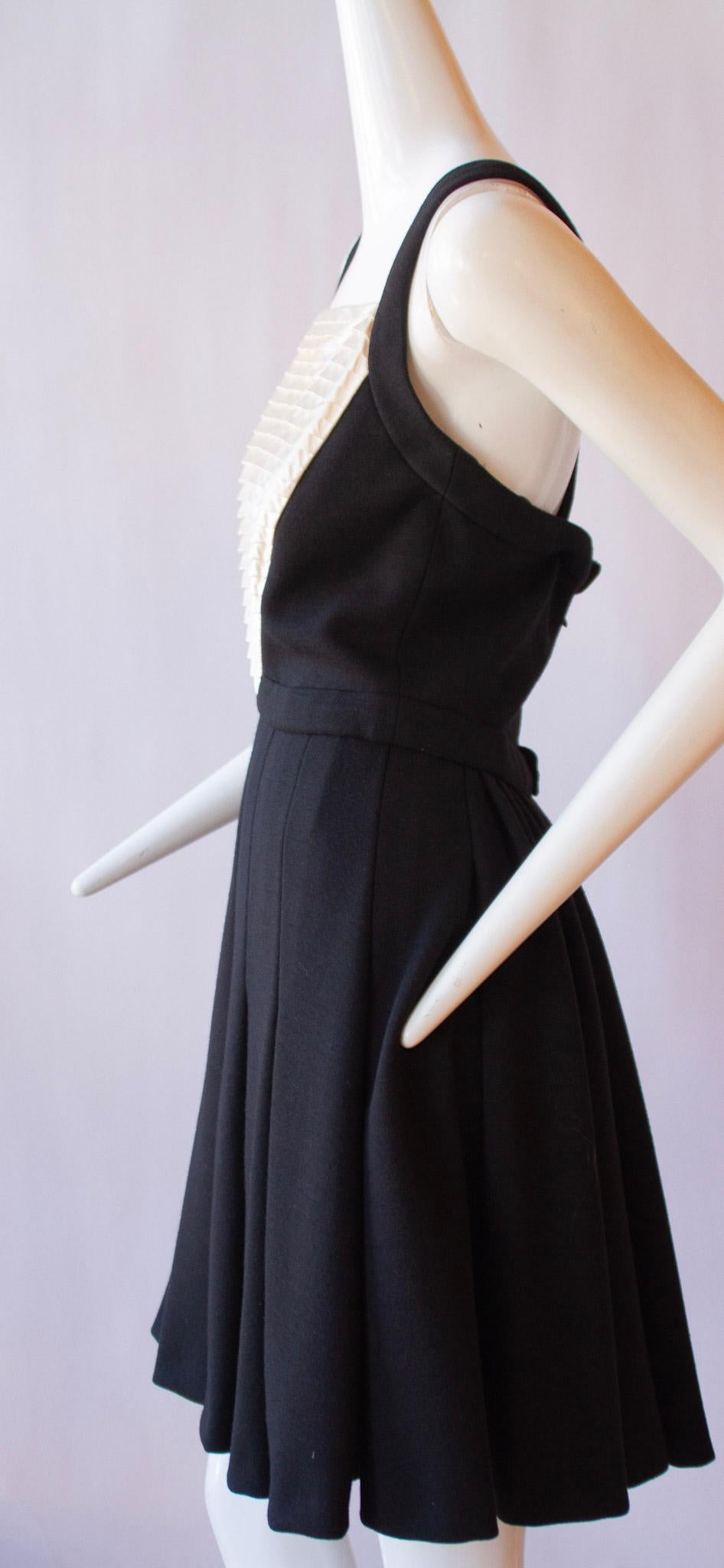 Chanel Black & White Halter Dress with Pleats  1