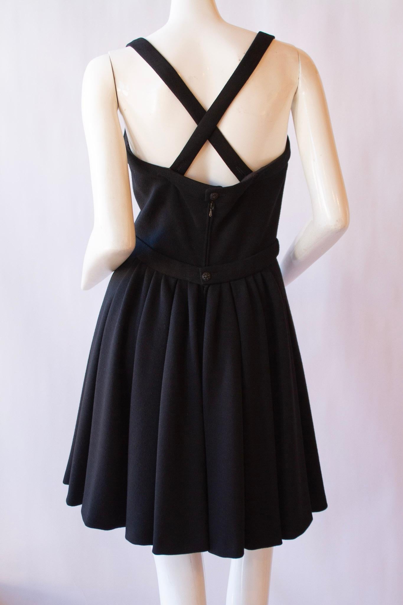 Chanel Black & White Halter Dress with Pleats 2