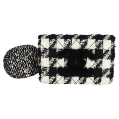 Chanel Black & White Houndstooth Tweed 19 WOC w/ Pouch
