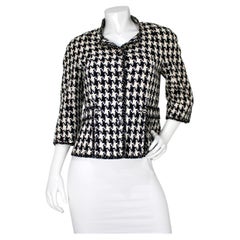 Chanel Black
White Houndstooth Tweed Jacket circa 2008