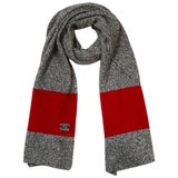 Chanel Wool Stole Scarf 72 x 26 Red and Black