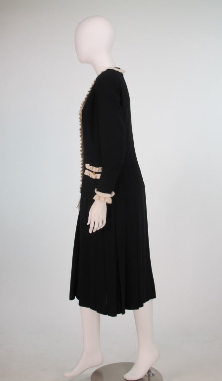 Chanel Black & White Knit dress 1980s In Good Condition In West Palm Beach, FL
