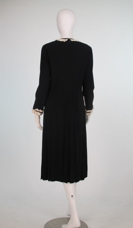 Women's Chanel Black & White Knit dress 1980s