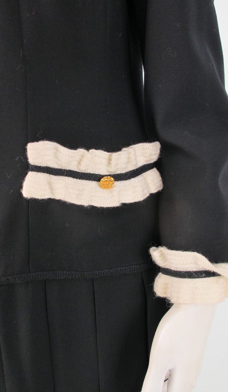 Chanel Black & White Knit dress 1980s 4