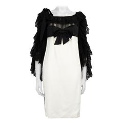 Chanel Black & White Lace Panel Dress Size M