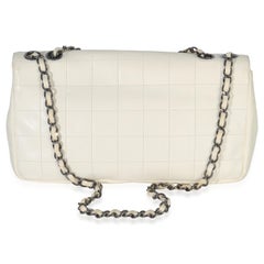Chanel Black White Lambskin Chocolate Bar Bicolor Kiss-Lock Flap