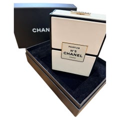 Chanel BLACK/WHITE LEATHER NO. 5 PERFUME CLUTCH EVENING CLUTCH MINAUDIÈRE