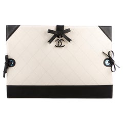 Chanel Black White Leather Spring RTW Runway Professional Portfolio Clutch