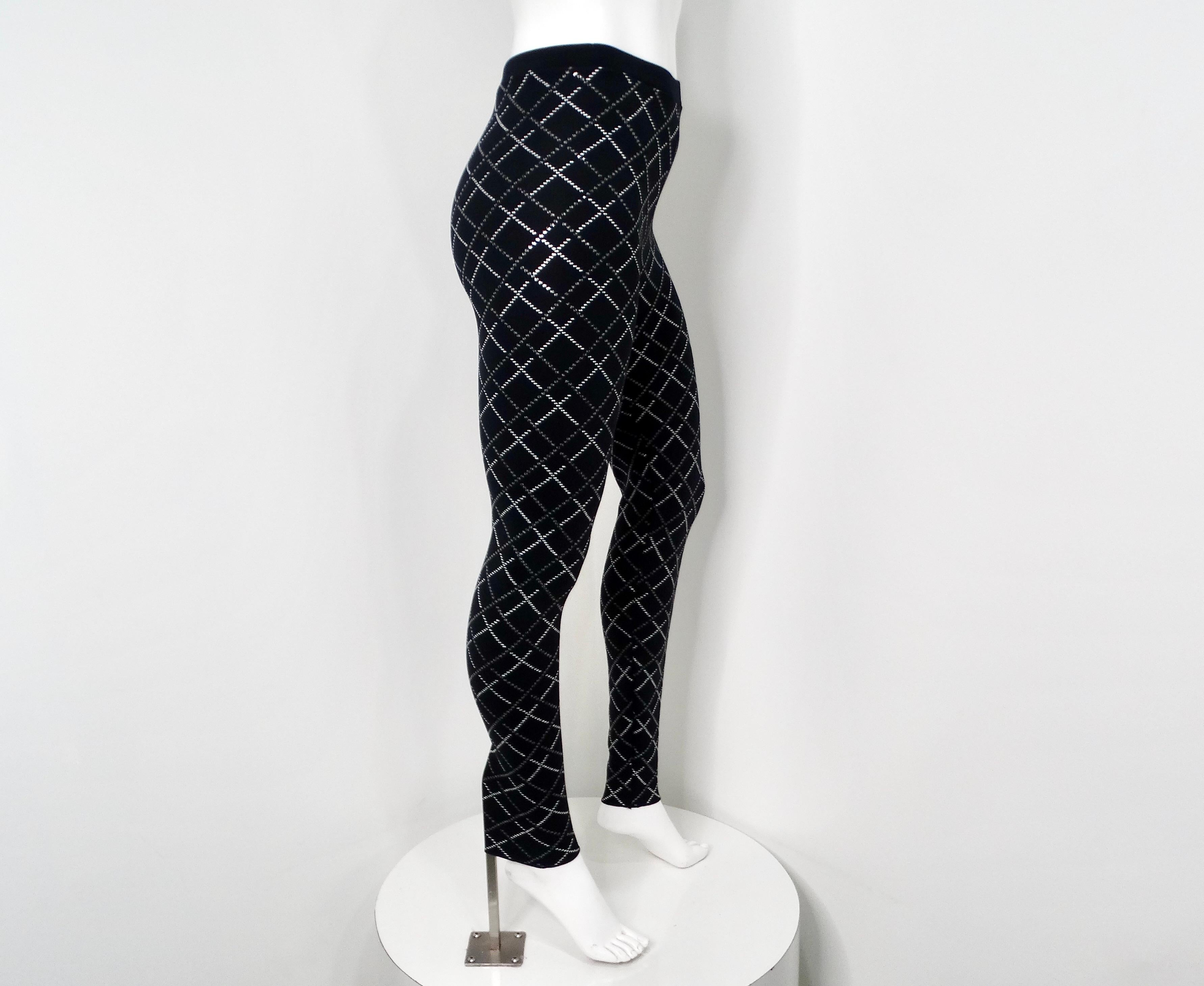 Chanel Schwarz-Weiß Neopren Reflektierende Hose 2020 im Angebot 5