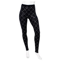 Chanel Black & White Neoprene Reflective Pants 2020