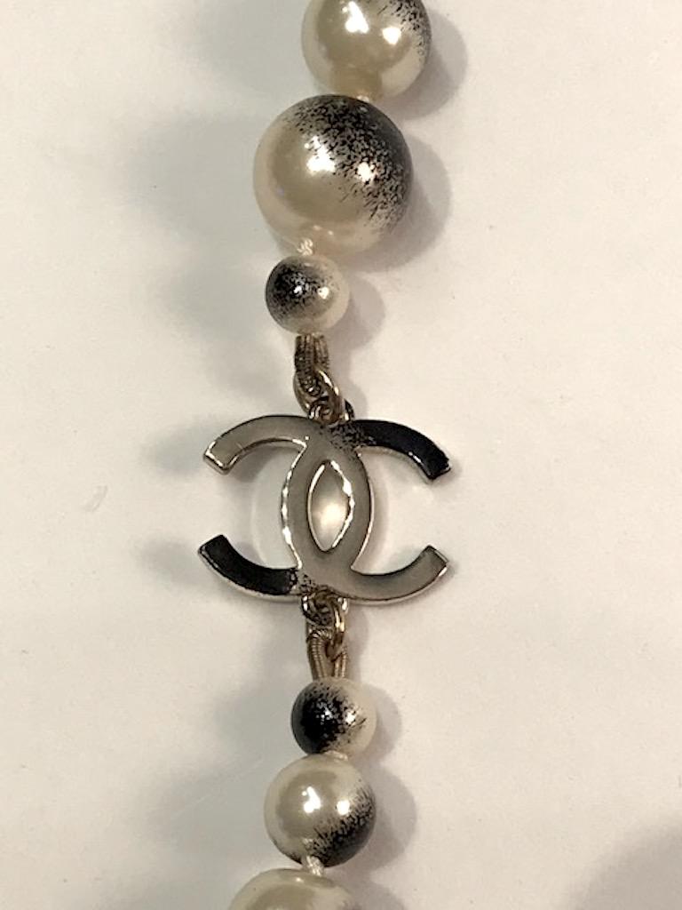 Women's Chanel Black & White Pearl Necklace, Autumn 2015 Collection