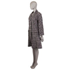 CHANEL black white pink Double-Breasted Tweed Coat Jacket 38 S