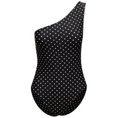 Chanel Black & White Polka Dot One-Piece Swimsuit