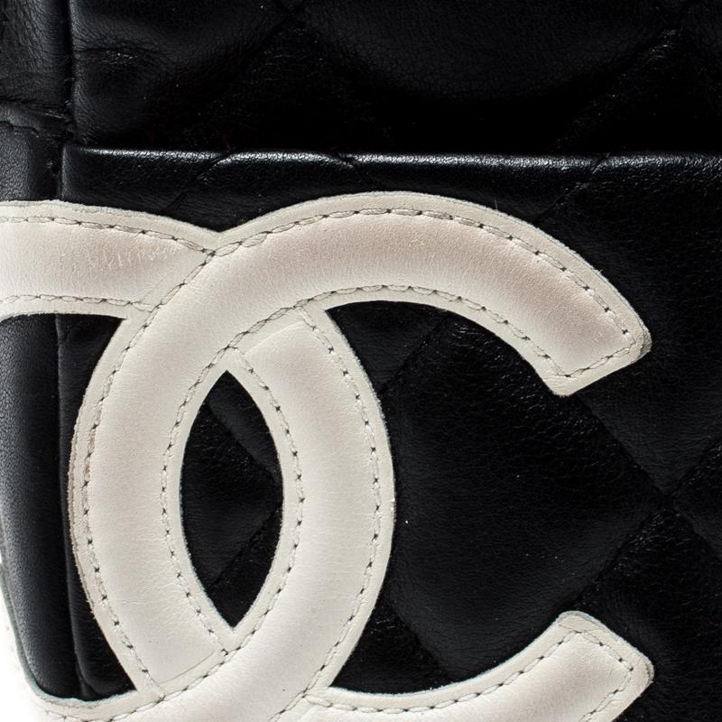 Chanel Black/White Quilted Leather Cambon Ligne Phone Case 5