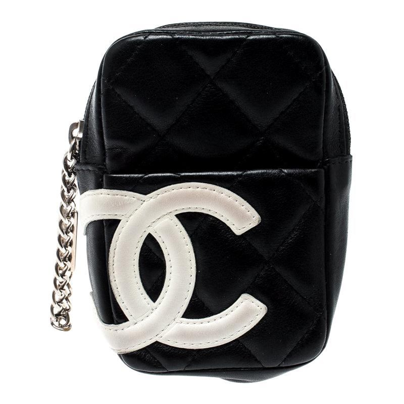 Chanel Black/White Quilted Leather Cambon Ligne Phone Case
