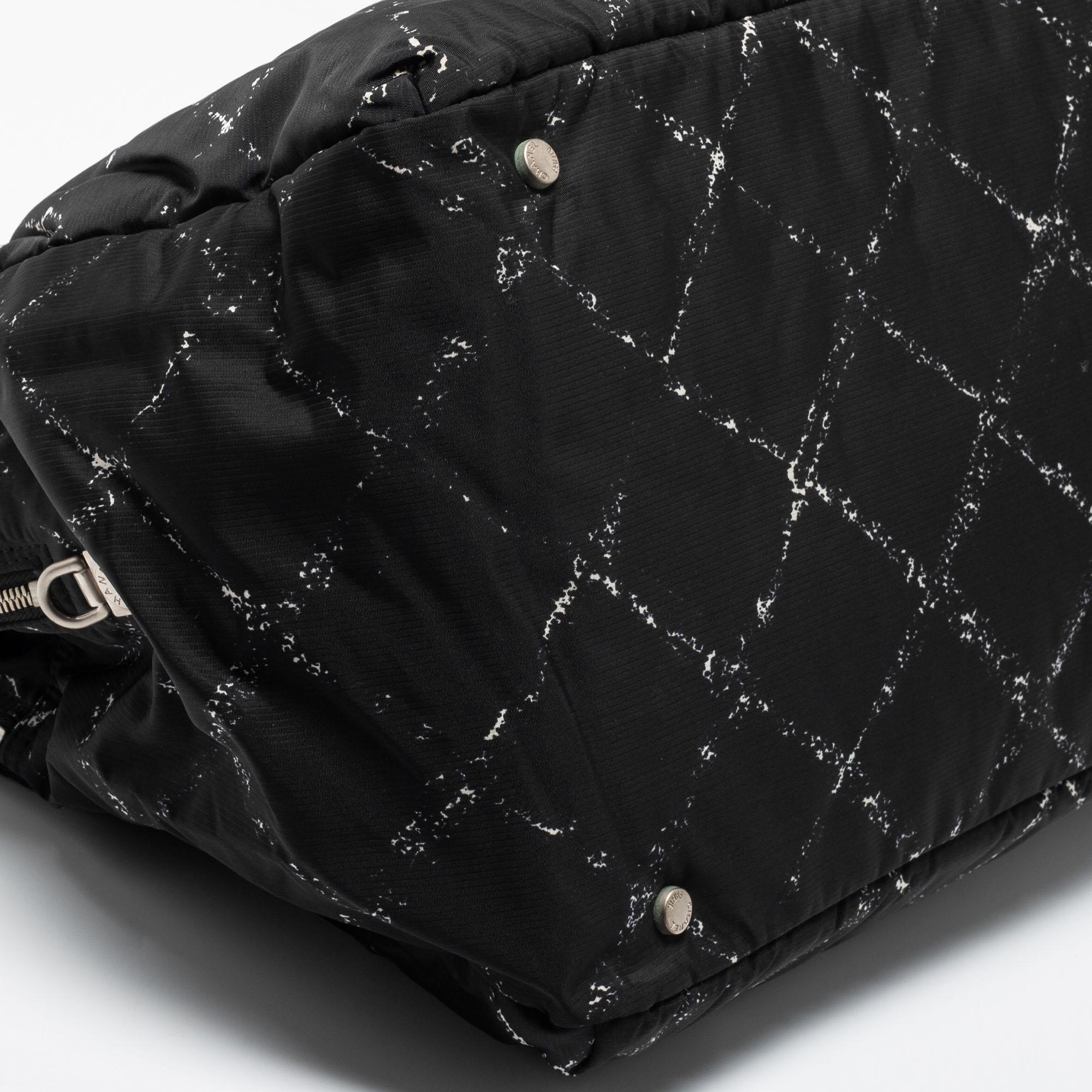 Chanel Black/White Quilted Print Nylon Travel Line Duffel Bag 5
