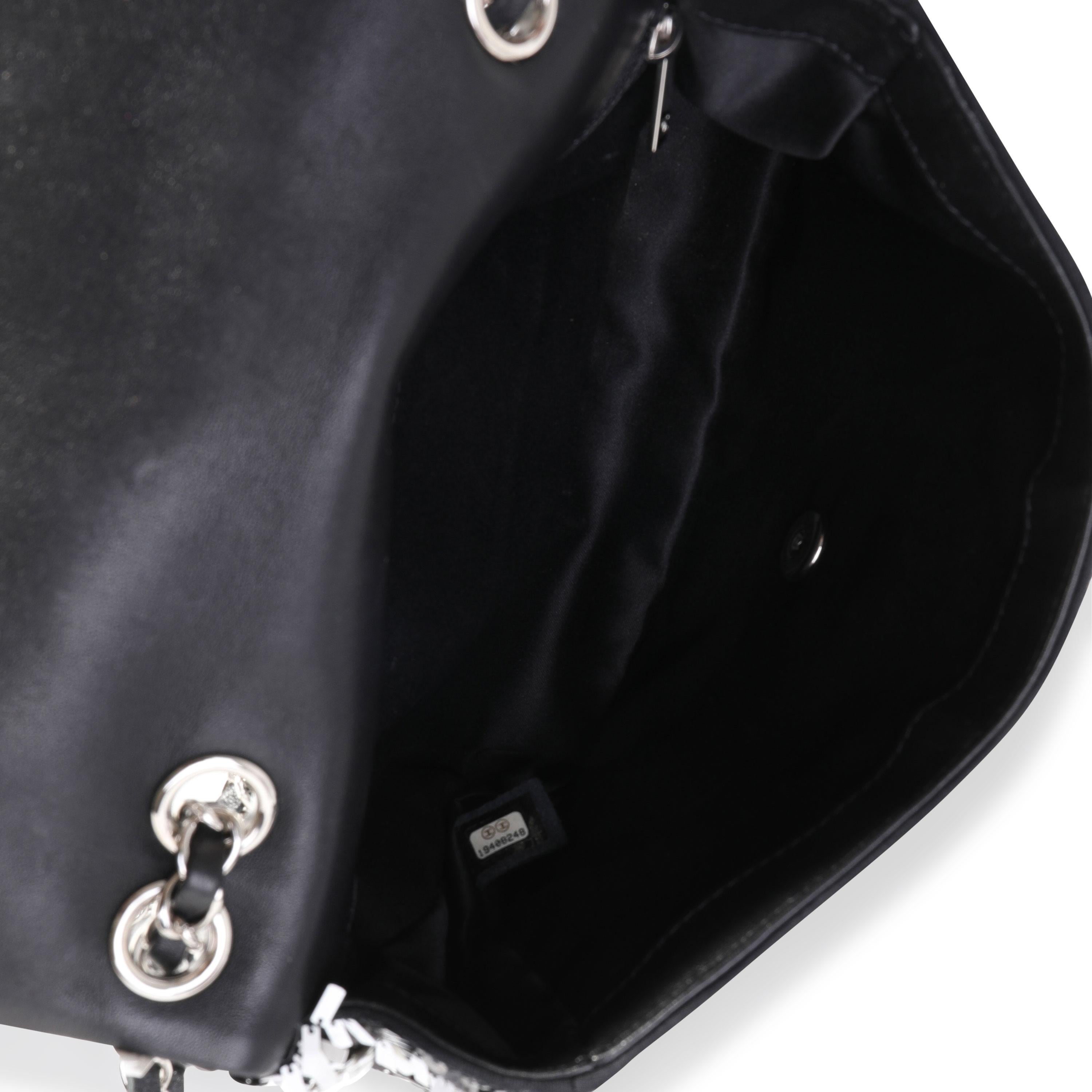 Chanel Black & White Sequin Medium Single Flap Bag 1