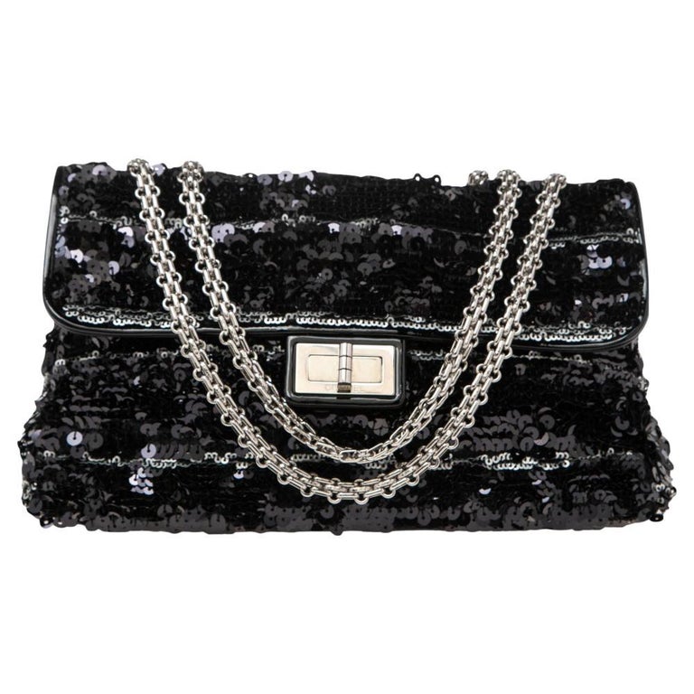 Chanel Black/White Sequins Reissue Shoulder Bag at 1stDibs