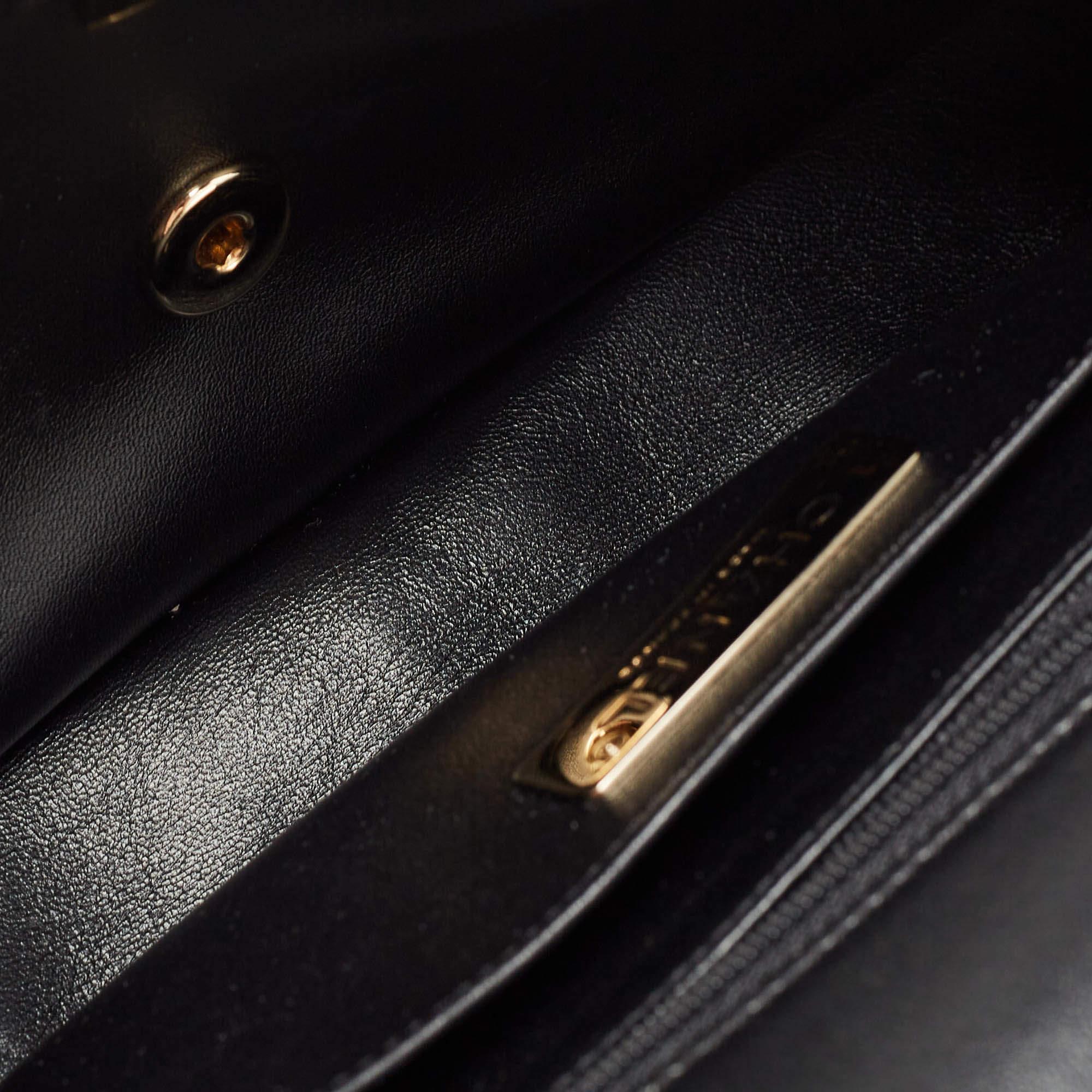 Chanel Black/White Shearling Classic Flap Bag 6