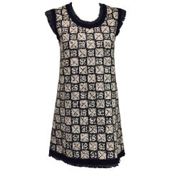 chanel black mini dress Chanel Black
White Shimmering Sequined Fringe Mini Dress 38