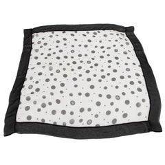 Chanel Black & White Silk Polka Dot CC Logo Scarf