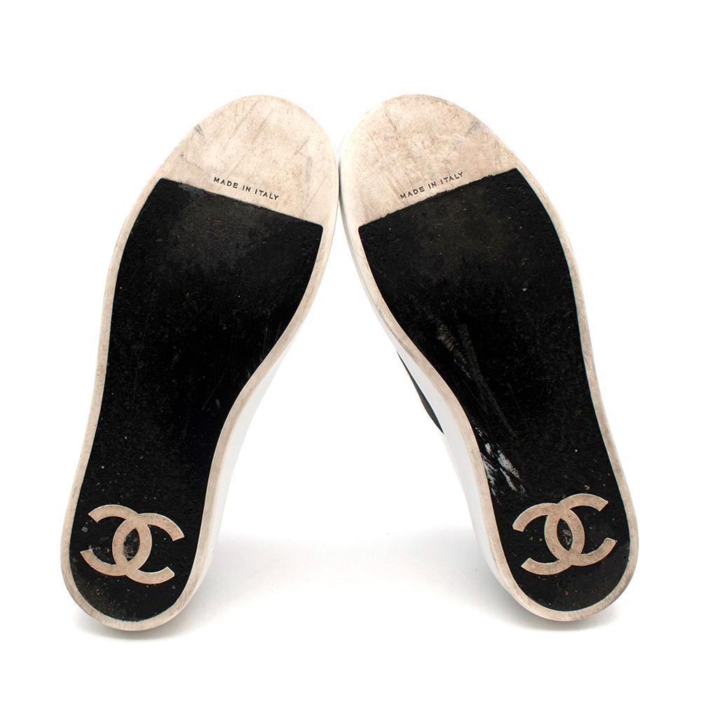 Chanel Black & White Slip-on Sneakers  37 5