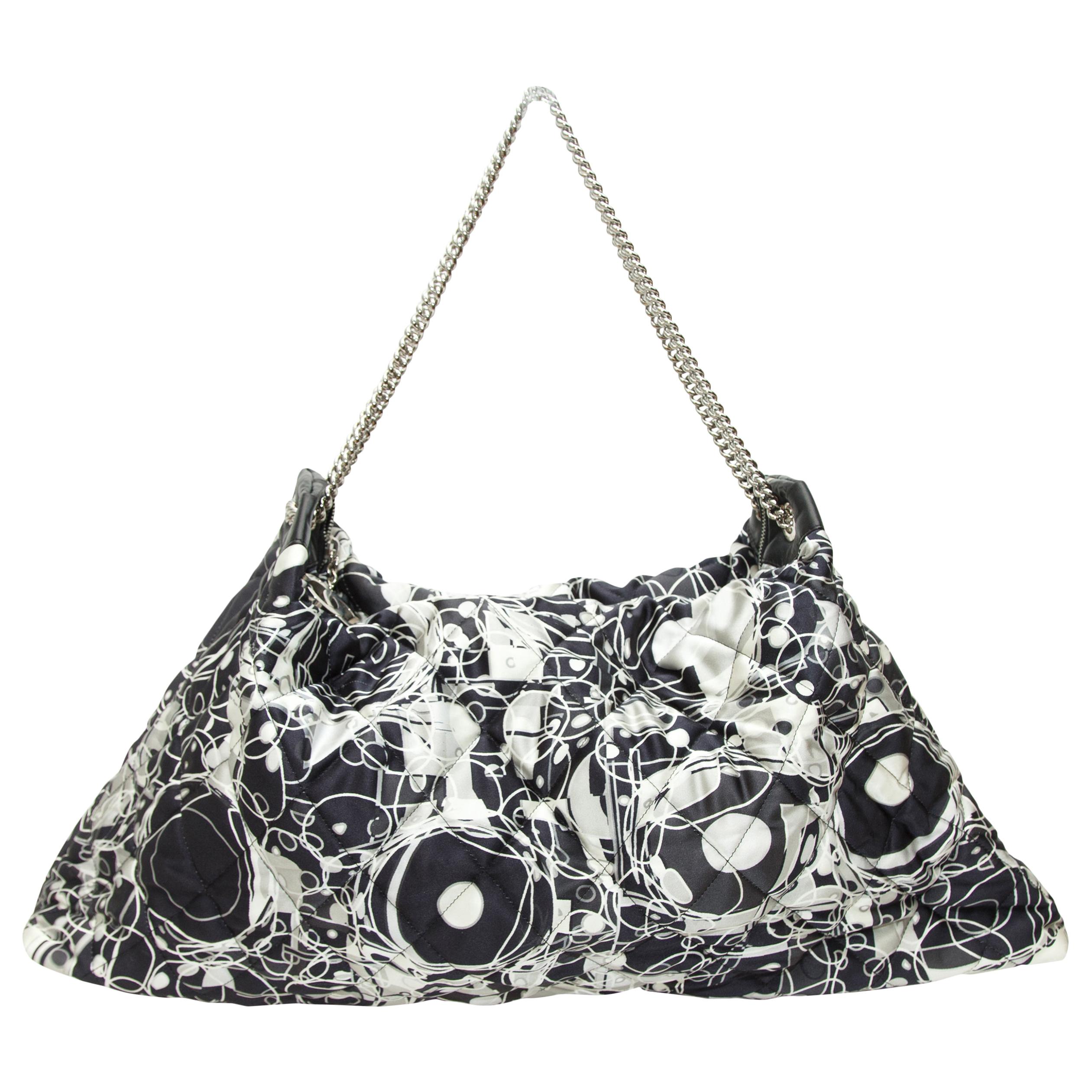  Chanel Black & White Spring 2008 Abstract Print Handbag