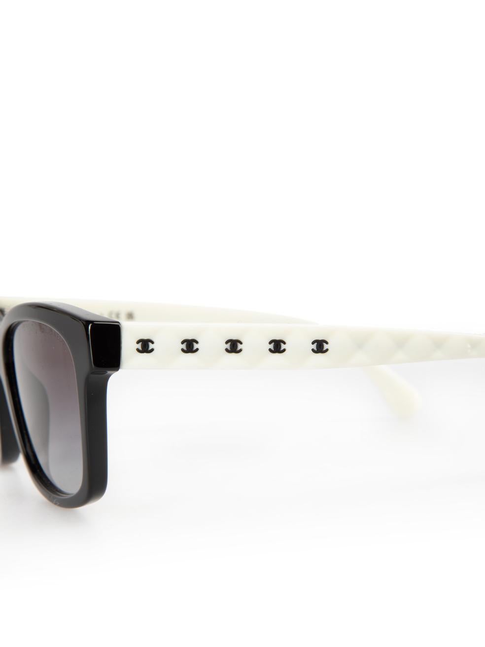 Chanel Black & White Square Sunglasses For Sale 2