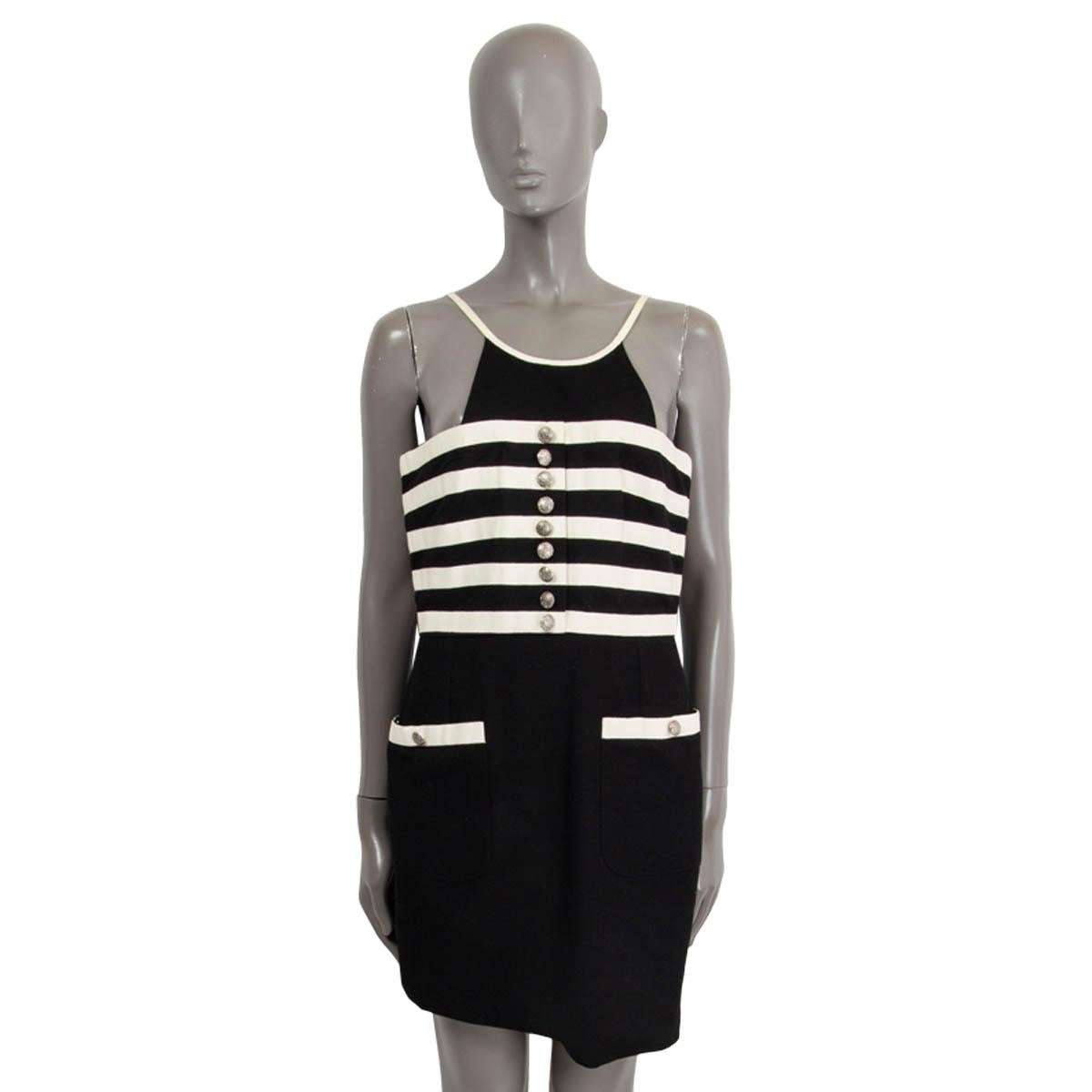 black and white striped halter dress