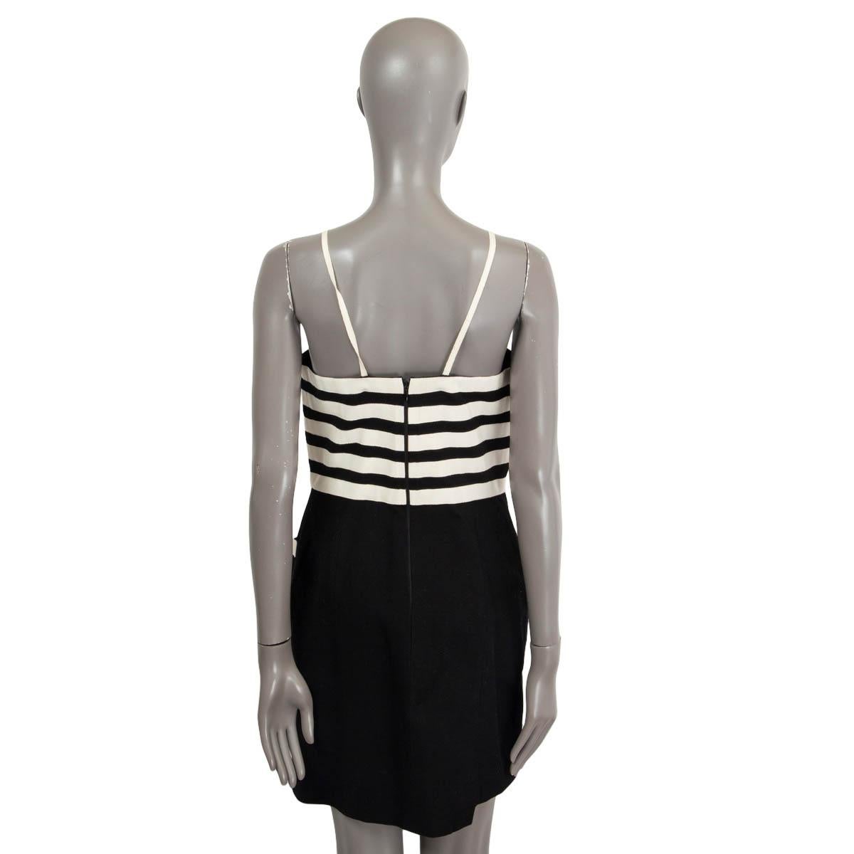 Black CHANEL black & white STRIPED HALTER NECK MINI Dress S VINTAGE For Sale