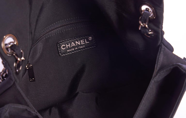 Chanel Black & White Striped Single Flap 1