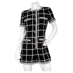 Chanel Romper in tweed a righe bianche e nere SS 2020