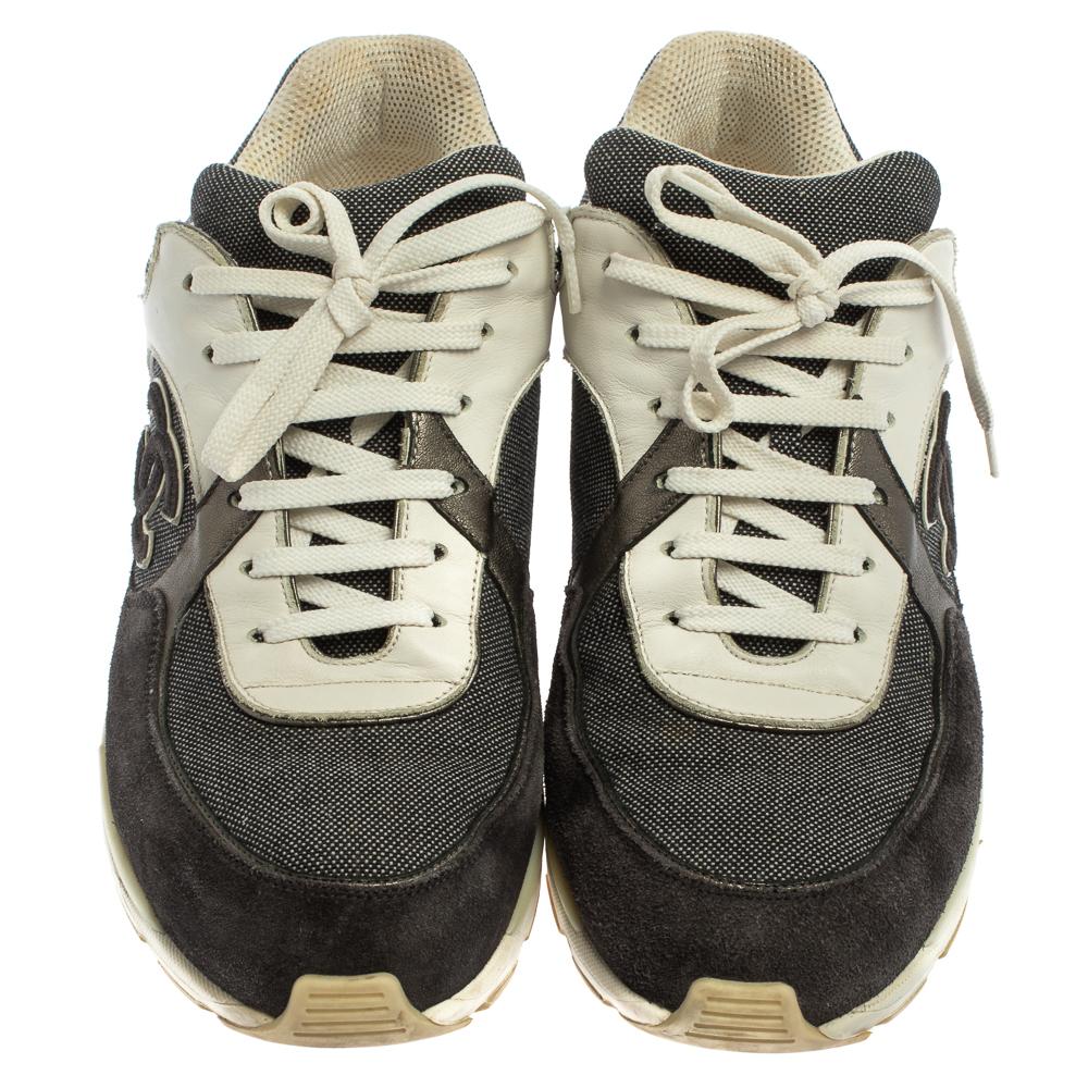 chanel black and white trainers